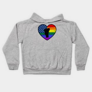 Vermont United States Gay Pride Flag Heart Kids Hoodie